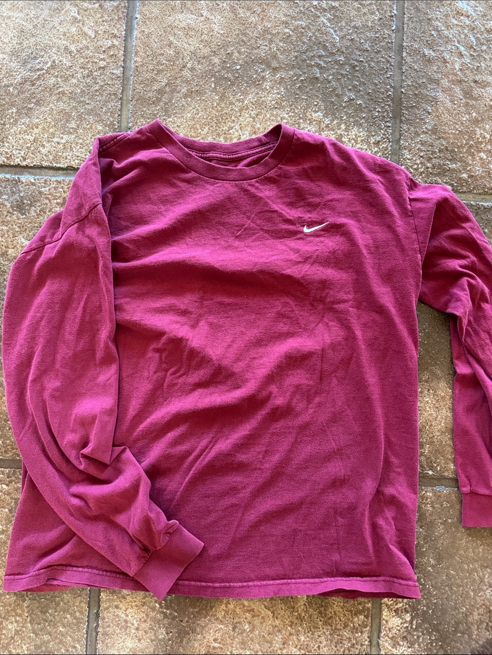 Nike Long-Sleeve Tee in Berry Red